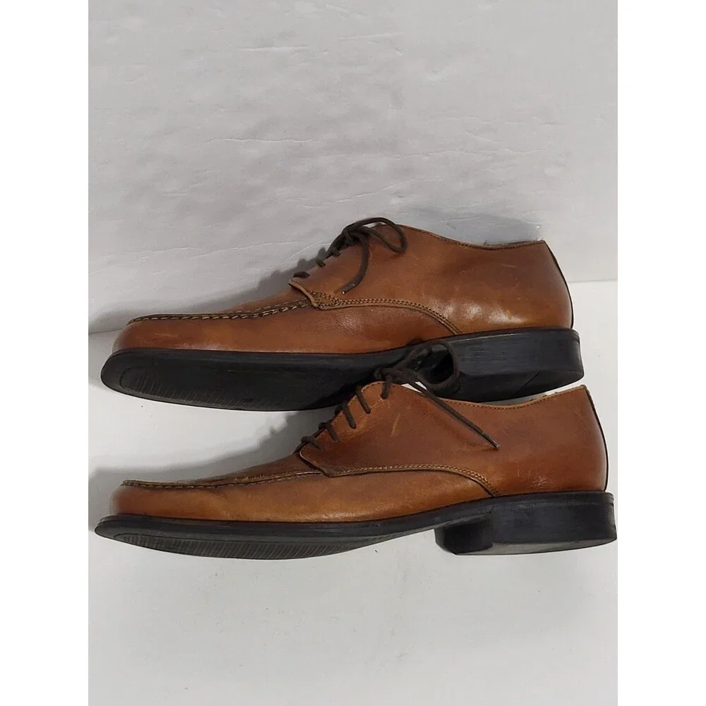 Bostonian Men Tifton Step Brown Leather Upper  Dress Shoe Size 9.5 Made In Italy